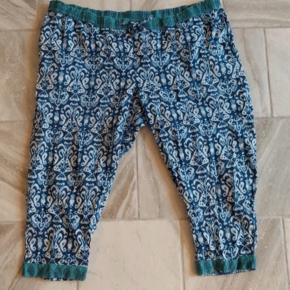 Sundance Blue Floral Cropped Pants - Picture 2 of 4